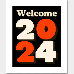 Bold Numbers Welcome 2024 Design Posters and Art